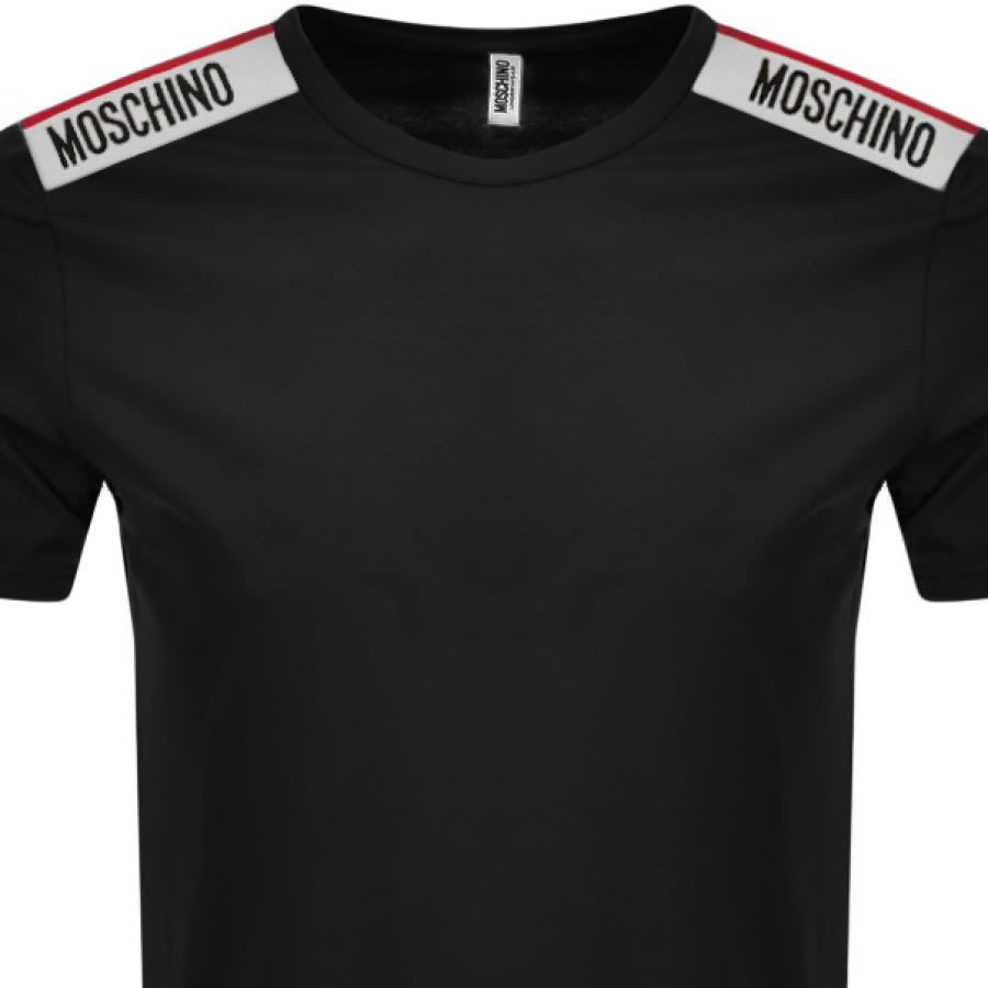Alternative Image for ProductMoschino Taped Logo Short Sleeved T Shirt Black2